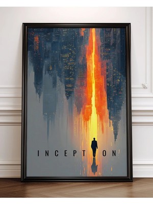 Inception Tasarım 8 Film Posteri Çerçeveli Tablo Sinema Odası Duvar Dekoru