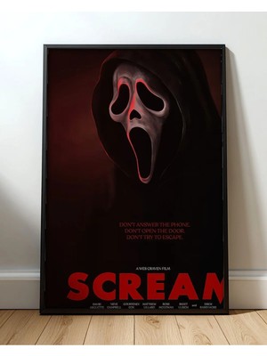Scream Movie Tasarım 3 Film Posteri Çerçeveli Tablo Sinema Odası Duvar Dekoru