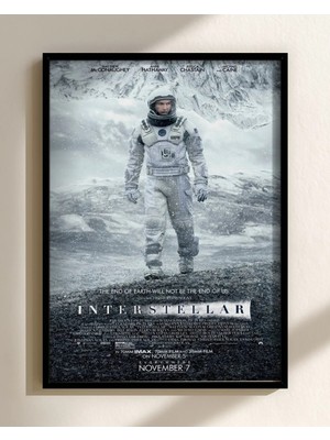 Interstellar Tasarım 36 Film Posteri Çerçeveli Tablo Sinema Odası Duvar Dekoru