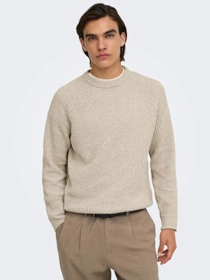 Only & Sons Onsjoın Rlx Ls Raglan Knıt Silver Lining