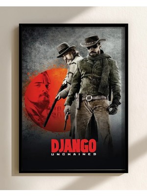 Django Unchained Tasarım 8 Film Posteri Çerçeveli Tablo Sinema Odası Duvar Dekoru