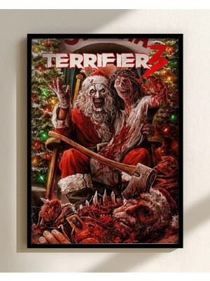 Terrifier 3 Movie Film Posteri Çerçeveli Tablo Sinema Odası Duvar Dekoru