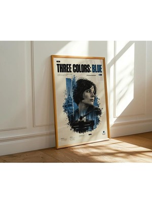 Three Colors Blue Film Posteri Çerçeveli Tablo Sinema Odası Duvar Dekoru