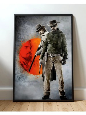 Django Unchained Tasarım 5 Film Posteri Çerçeveli Tablo Sinema Odası Duvar Dekoru