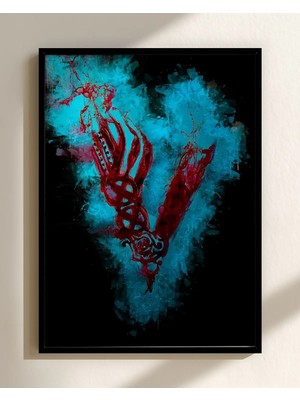 Vikings Movie Film Posteri Çerçeveli Tablo Sinema Odası Duvar Dekoru