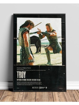 Troy Movie Film Posteri Çerçeveli Tablo Sinema Odası Duvar Dekoru