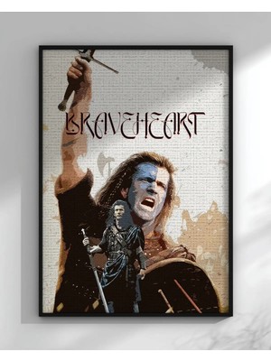 Braveheart Tasarım 4 Film Posteri Çerçeveli Tablo Sinema Odası Duvar Dekoru