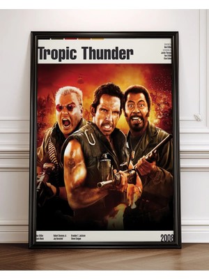 Tropic Thunder Film Posteri Çerçeveli Tablo Sinema Odası Duvar Dekoru