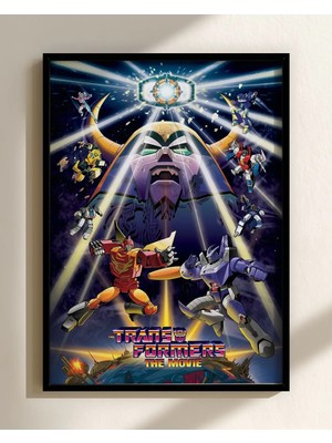 The Transformers The Movie - Unicron Rising Film Posteri Çerçeveli Tablo Sinema Odası Duvar Dekoru