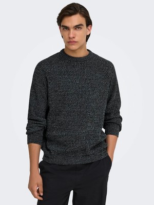Only & Sons Onsjoın Rlx Ls Raglan Knıt Black