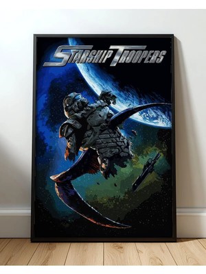 Starship Troopers Film Posteri Çerçeveli Tablo Sinema Odası Duvar Dekoru