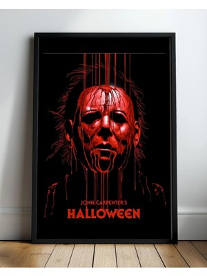 Halloween Movie Poster Michael Myers Tasarım Film Posteri Çerçeveli Tablo Sinema Odası Duvar Dekoru