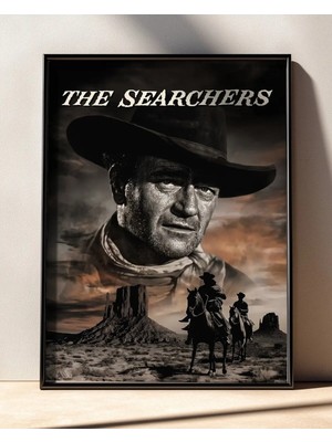 The Searchers Film Posteri Çerçeveli Tablo Sinema Odası Duvar Dekoru
