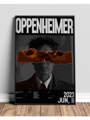 Oppenheimer Film Posteri Çerçeveli Tablo Sinema Odası Duvar Dekoru