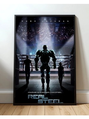 Real Steel Film Posteri Çerçeveli Tablo Sinema Odası Duvar Dekoru