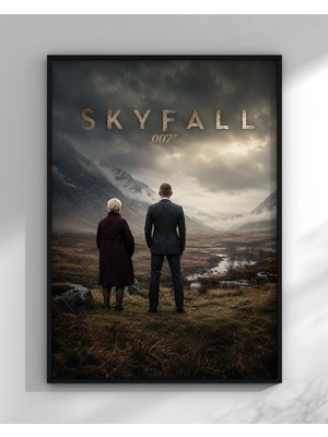 Skyfall James Bond Movie Film Posteri Çerçeveli Tablo Sinema Odası Duvar Dekoru