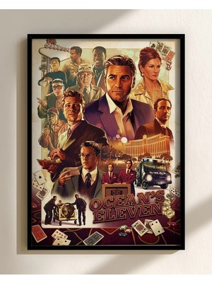 Ocean's Eleven Film Posteri Çerçeveli Tablo Sinema Odası Duvar Dekoru