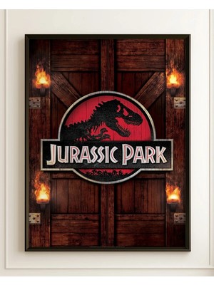Jurassic Park Movie Art 3 Film Posteri Çerçeveli Tablo Sinema Odası Duvar Dekoru