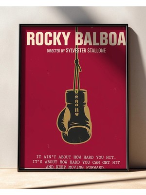 Rocky Balboa Film Posteri Çerçeveli Tablo Sinema Odası Duvar Dekoru
