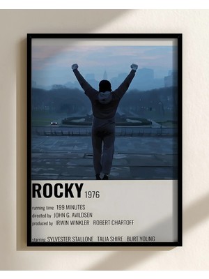 Rocky 1976 Film Posteri Çerçeveli Tablo Sinema Odası Duvar Dekoru