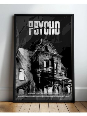 Psycho Film Posteri Çerçeveli Tablo Sinema Odası Duvar Dekoru