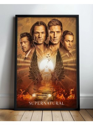 Supernatural Season 15 Film Posteri Çerçeveli Tablo Sinema Odası Duvar Dekoru