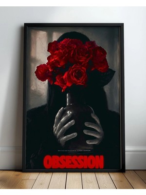 Obsession Movie Poster With Red Roses Film Posteri Çerçeveli Tablo Sinema Odası Duvar Dekoru