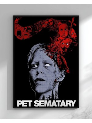 Pet Sematary Film Posteri Çerçeveli Tablo Sinema Odası Duvar Dekoru