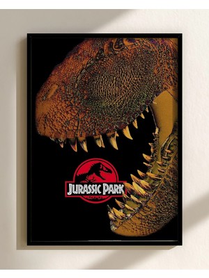Jurassic Park Movie Art 2 Film Posteri Çerçeveli Tablo Sinema Odası Duvar Dekoru