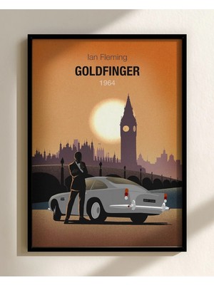 Goldfinger Movie Film Posteri Çerçeveli Tablo Sinema Odası Duvar Dekoru