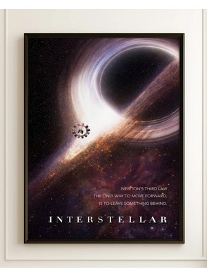 Interstellar Movie Film Posteri Çerçeveli Tablo Sinema Odası Duvar Dekoru