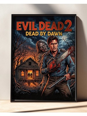 Evil Dead 2 Film Posteri Çerçeveli Tablo Sinema Odası Duvar Dekoru