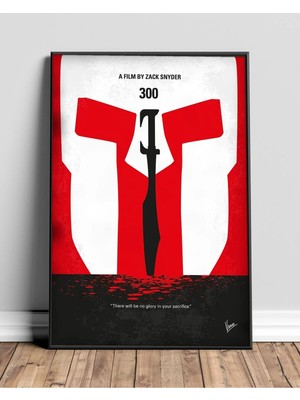 300 Movie Poster Minimalist Film Posteri Çerçeveli Tablo Sinema Odası Duvar Dekoru