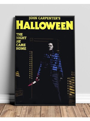 Halloween Movie Poster Michael Myers Film Posteri Çerçeveli Tablo Sinema Odası Duvar Dekoru