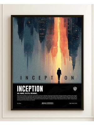 Inception Silhouetted Film Posteri Çerçeveli Tablo Sinema Odası Duvar Dekoru