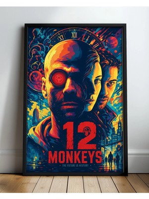 12 Monkeys Film Posteri Çerçeveli Tablo Sinema Odası Duvar Dekoru
