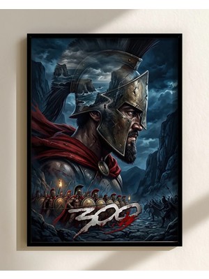300 Spartan Warrior Film Posteri Çerçeveli Tablo Sinema Odası Duvar Dekoru