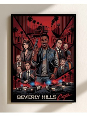 Beverly Hills Cop Film Posteri Çerçeveli Tablo Sinema Odası Duvar Dekoru
