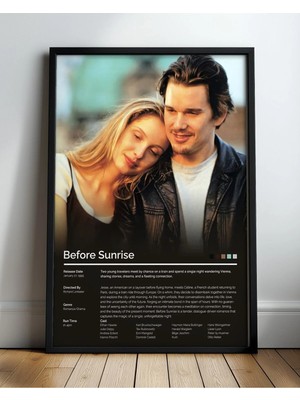 Before Sunrise Film Posteri Çerçeveli Tablo Sinema Odası Duvar Dekoru