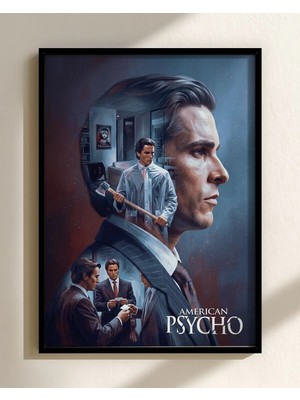 American Psycho Patrick Bateman Film Posteri Çerçeveli Tablo Sinema Odası Duvar Dekoru