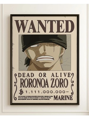 One Piece Zoro Wanted After Wano Anime Çerçeveli Tablo Poster Manga Odası Duvar Dekoru