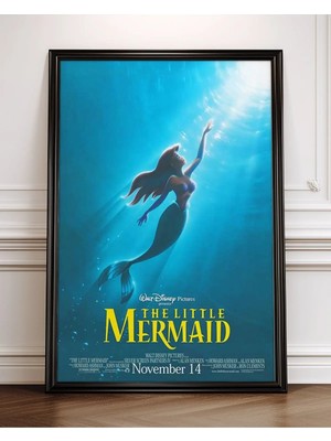 The Little Mermaid Küçük Deniz Kızı Klasik Animasyon Çerçeveli Tablo Film Poster Sinema Salon Duvar