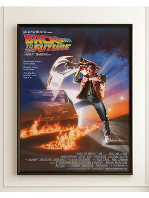 Back To The Future Geleceğe Dönüş Delorean Film Çerçeveli Tablo Film Poster Sinema Salon Duvar