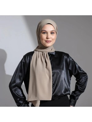 Berel Moda Mısır Ipeği Tesettür Şal Bej Dökümlü Ütü Gerektirmeyen 75X220