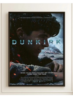 Dunkirk Savaş Filmi Çerçeveli Tablo Film Poster Sinema Salon Duvar Dekoru Hediye