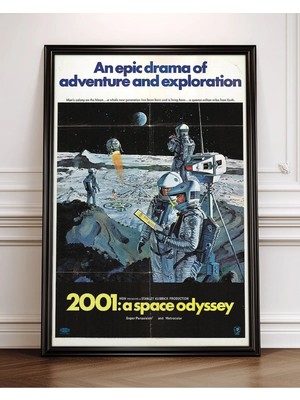 2001 A Space Odyssey Uzay Filmi Klasik Çerçeveli Tablo Film Poster Sinema Salon Duvar Dekoru Hediye