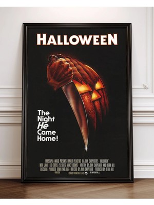 Halloween Cadılar Bayramı Klasik Korku Filmi Çerçeveli Tablo Film Poster Sinema Salon Duvar Dekoru
