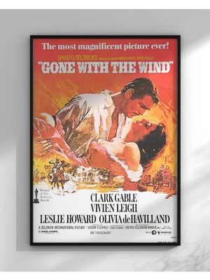 Gone With The Wind Rüzgar Gibi Geçti Klasik Film Çerçeveli Tablo Film Poster Sinema Salon Duvar