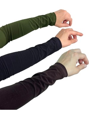 Berel Moda Tesettür Kolluk 3 Çift Siyah, Acı Kahve, Haki Sandy Likralı Çok Amaçlı