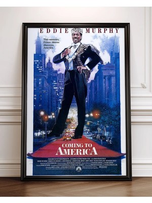 Coming To America Eddie Murphy Komedi Film Çerçeveli Tablo Film Poster Sinema Salon Duvar Dekoru